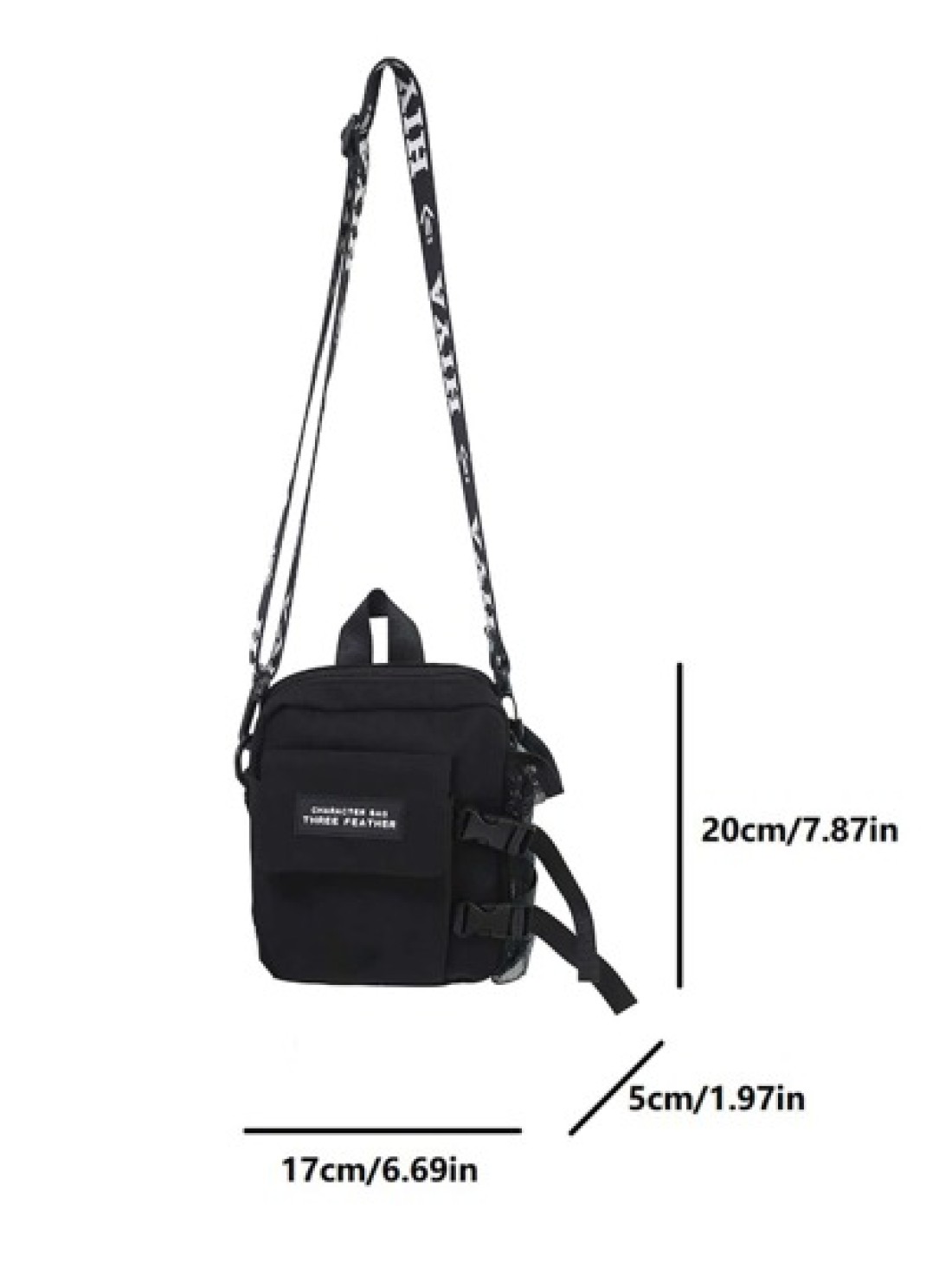 Multi Functional Square Shape Shoulder Bag For Students Mini Bag With Letter Graphics And Bag Charm Suitable College Sports Commuting Nylon Holiday Essentials Portable Side Bag Outdoor Present Valenti