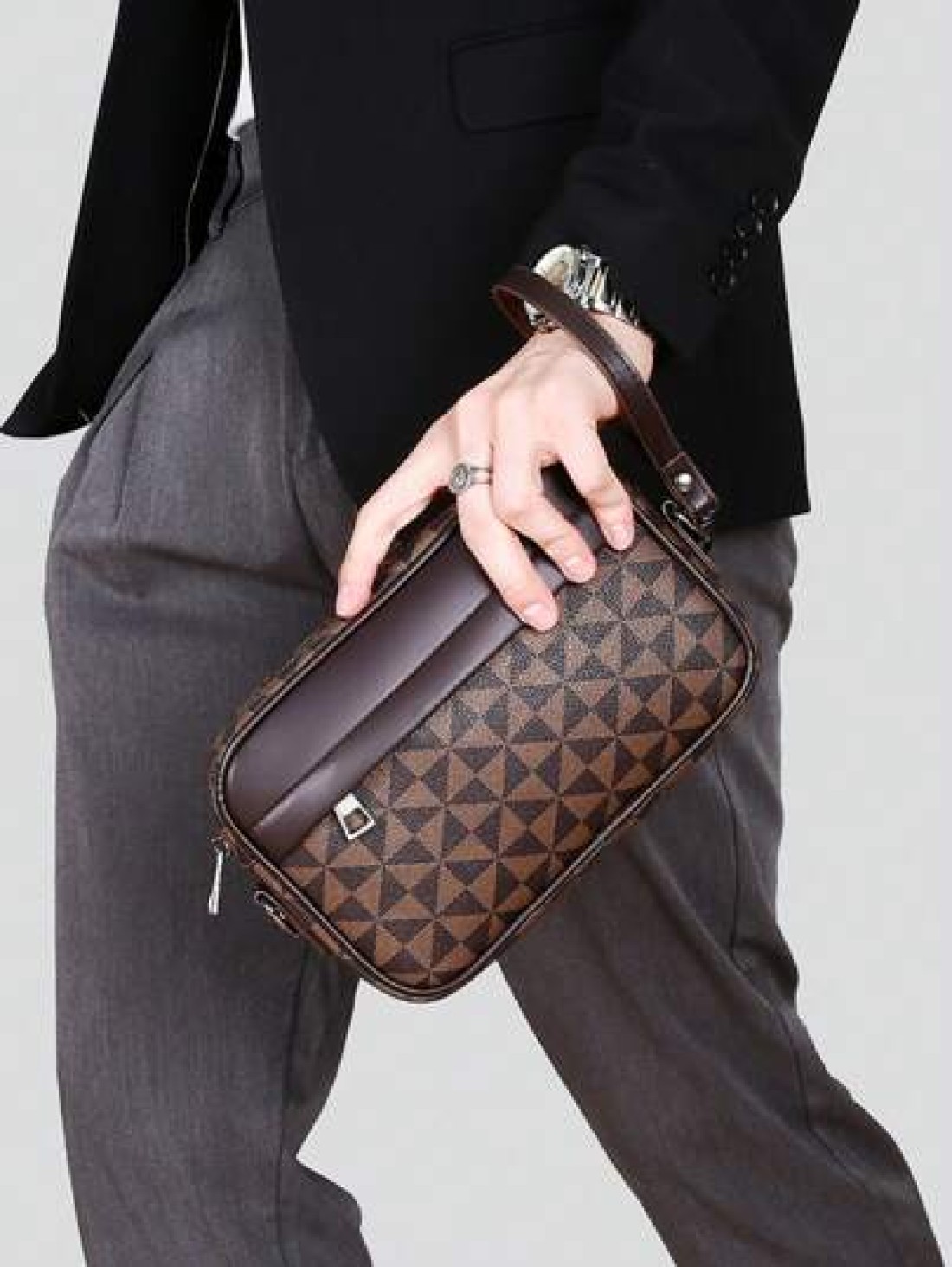 New Men s Business Shoulder Bag High Quality Leather Crossbody Bag Multi Layer Fashionable Hand Held Small Square Bag Casual Backpack Men s Handbag Casual Large Capacity Hand Held Bag Hand In Hand Cli