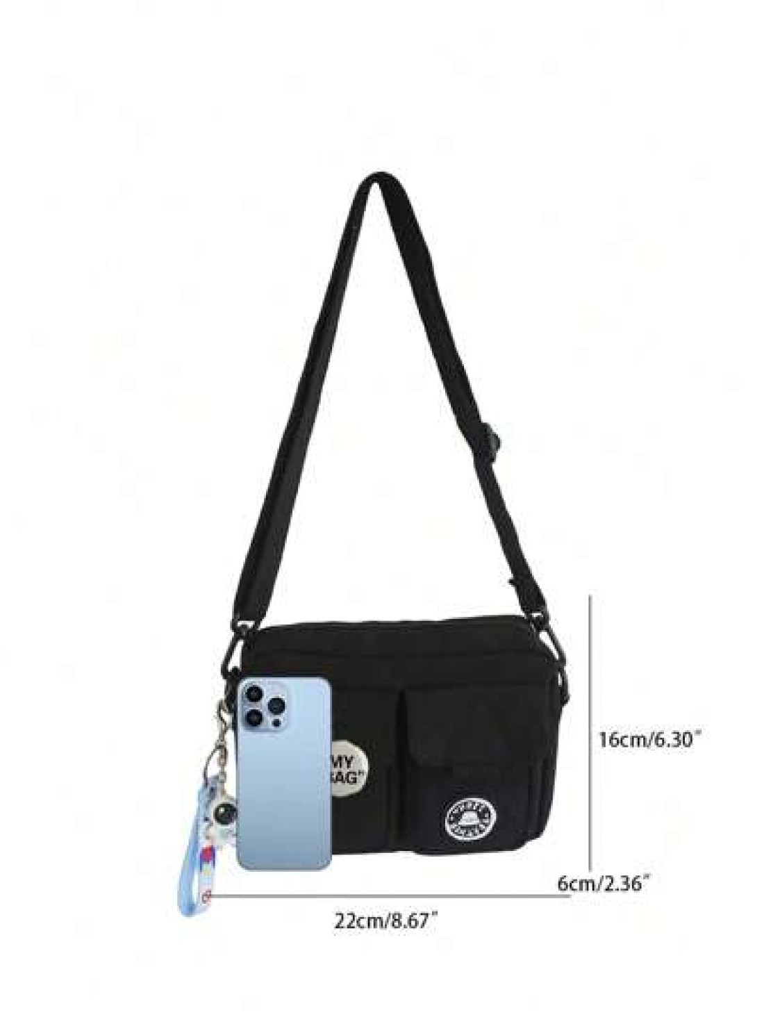 Lightweight Stylish Men s Cross Body Bag With Decorative Pendant Funny Gifts Travel Holiday Gifts For Men Vacation Men Gifts Laptop Winter Large Capacity Multi Functional Outdoor Student Shoulder Bag
