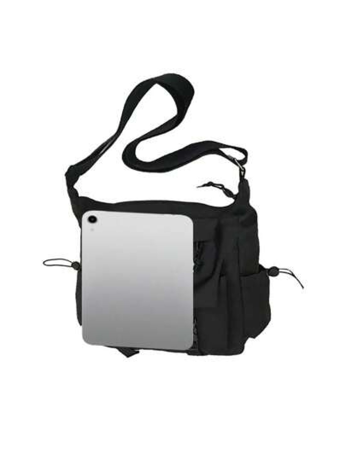 Preppy Style Nylon Crossbody Bag Large Capacity Messenger Bag For Outdoor Activities School Work Travel Daily Use Sling Shoulder Side Vacation School Summer Carry On Black Personalized Gifts Dad Husba