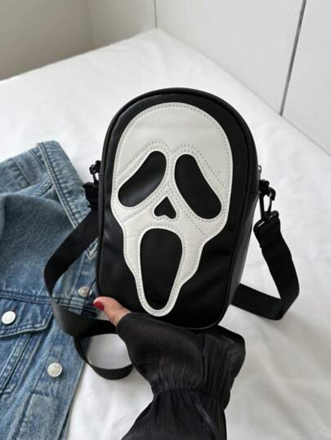 Halloween Outdoor Storage Crossbody Zipper PU Bag