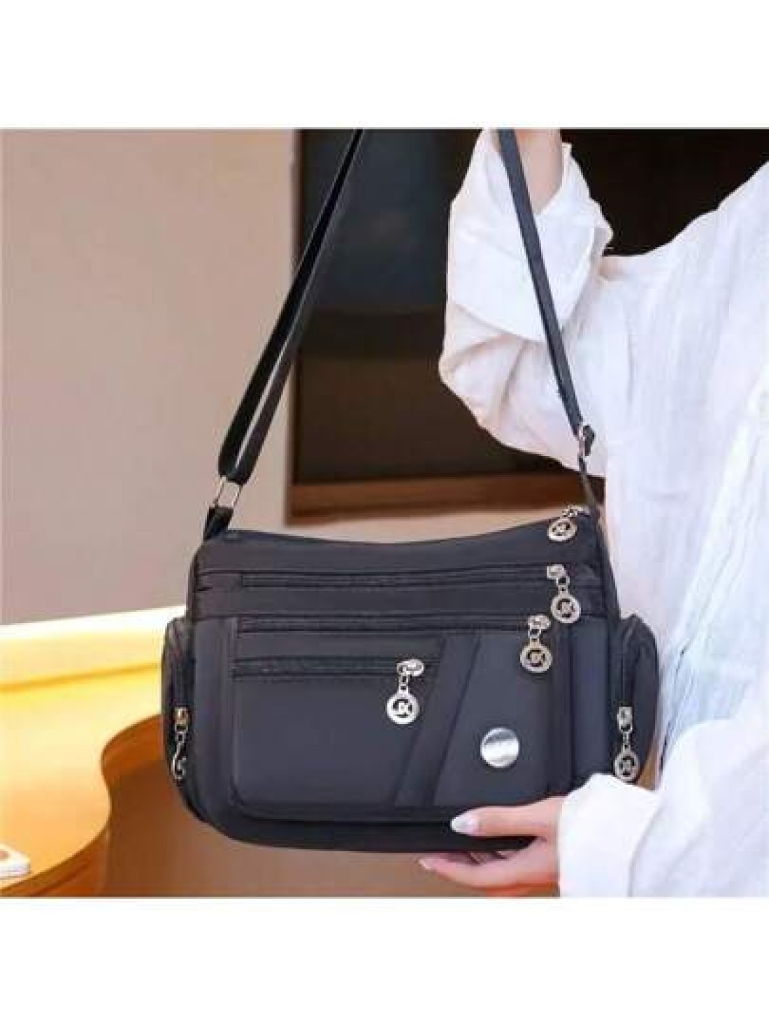 Multifunctional Multi Compartment Crossbody Bag New Lightweight Leisure Shoulder Bag Cell Phone Change Documents Bag