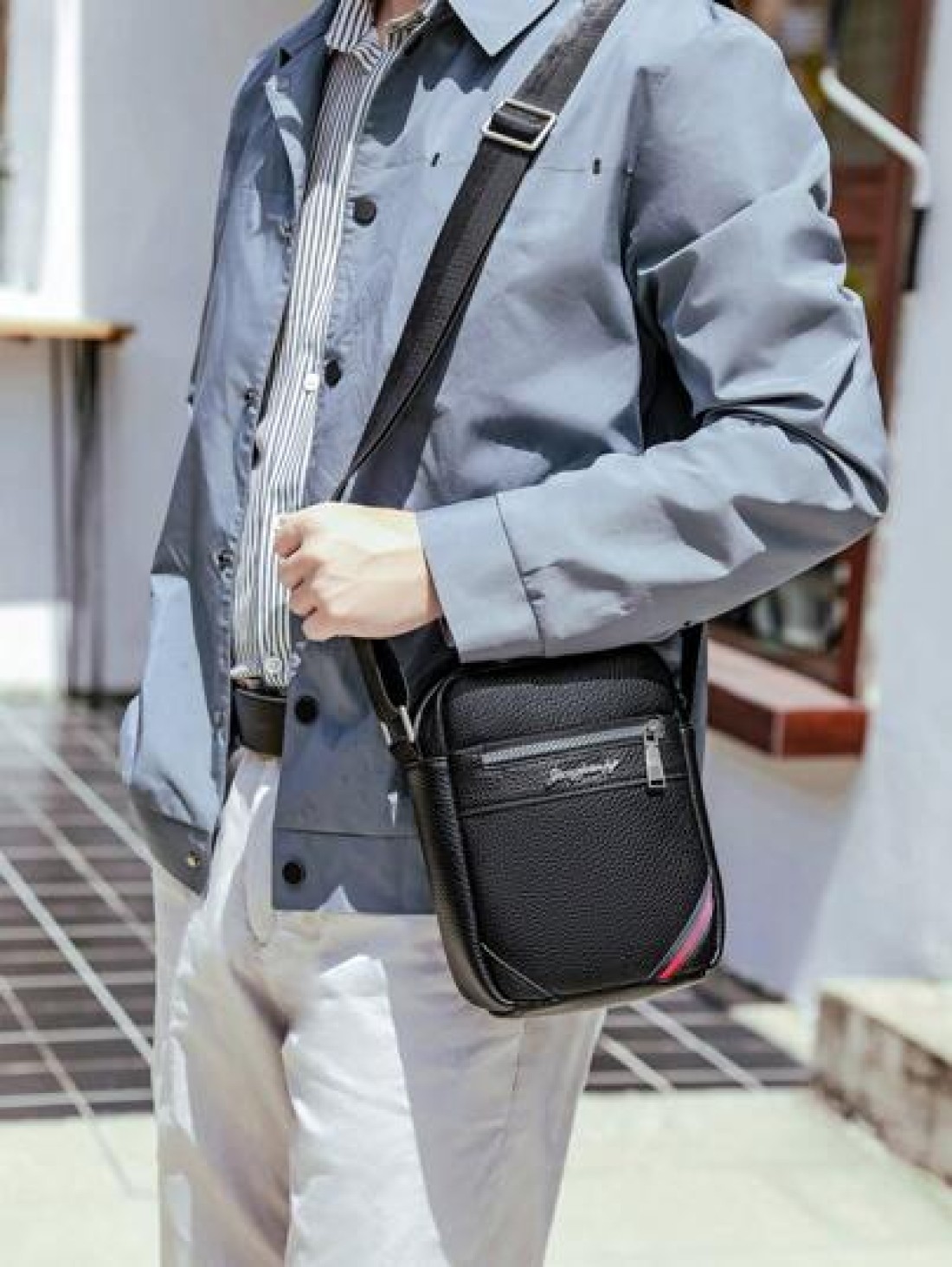 Men s Classic Square Business Messenger Bag Casual Shoulder Bag Crossbody Satchel Suitable For School Commute Travel