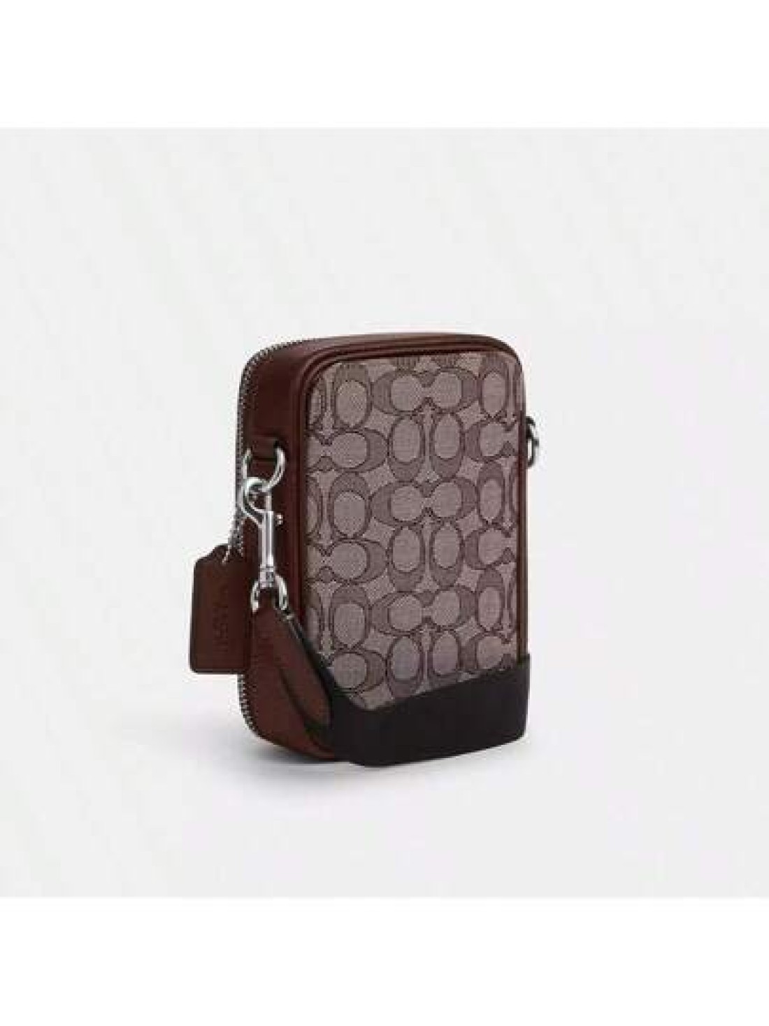 Coach Stanton Crossbody Bags For Men Small Leather Phone Wallet Purses Card Slots With Adjustable Guitar Strap Shoulder Bag In Signature Jacquard