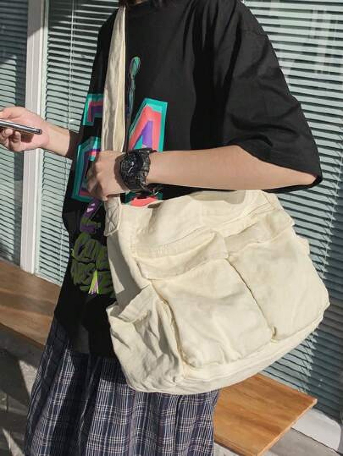 peach tree 1pc Men s Casual Shoulder Bag Messenger Bag Crossbody Bag Daily Use Mini Nylon Waterproof Sling Bag Multifunctional Outdoor Bag Simple Elegant Black Gift For Men Dad Boyfriend Students Larg