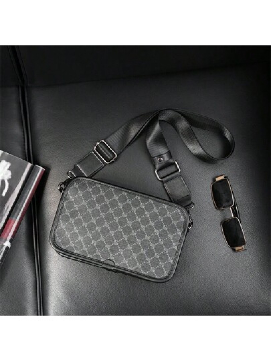 Crossbody Bag Shoulder Bag Square Bag Multifunctional Water Proof For College For Business Travel PU Leather Minimalist Retro Business Streetwear Stylish Purse Holiday Bag Gym Bag Checkered Plaid Styl
