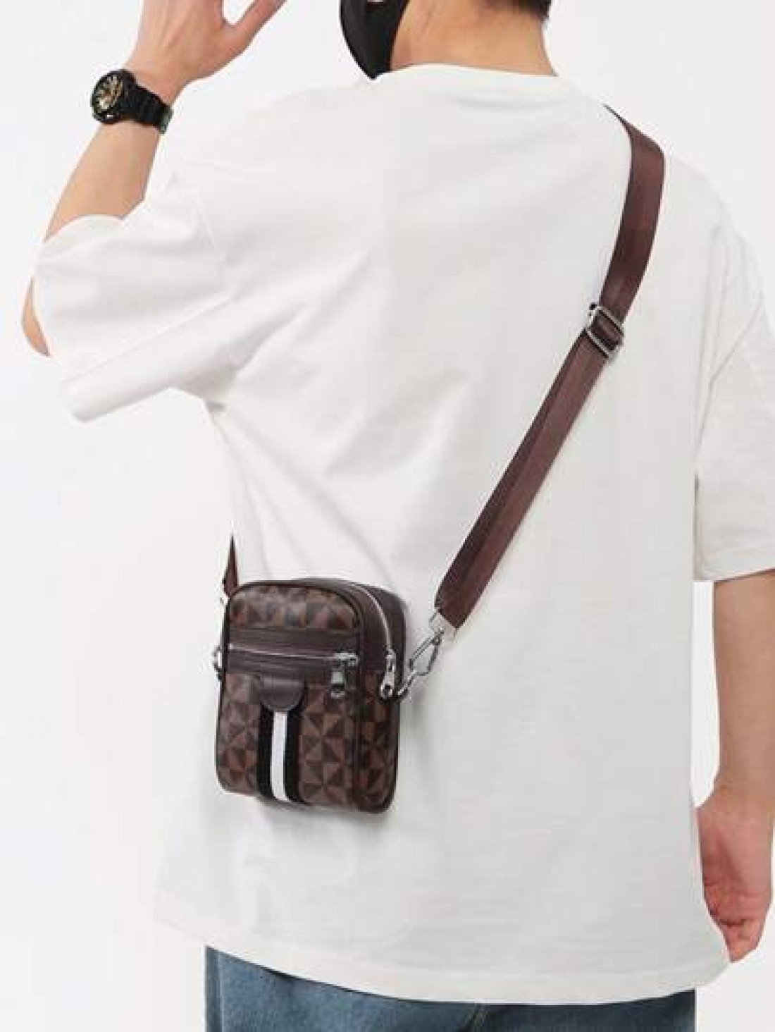 Men s Casual Lightweight Reading Glasses Phone Crossbody Bag Outdoor Shoulder Mini Messenger Bag Suitable For Back To School Father s Day Gift Commute Sling Bag Purse Essentials Business
