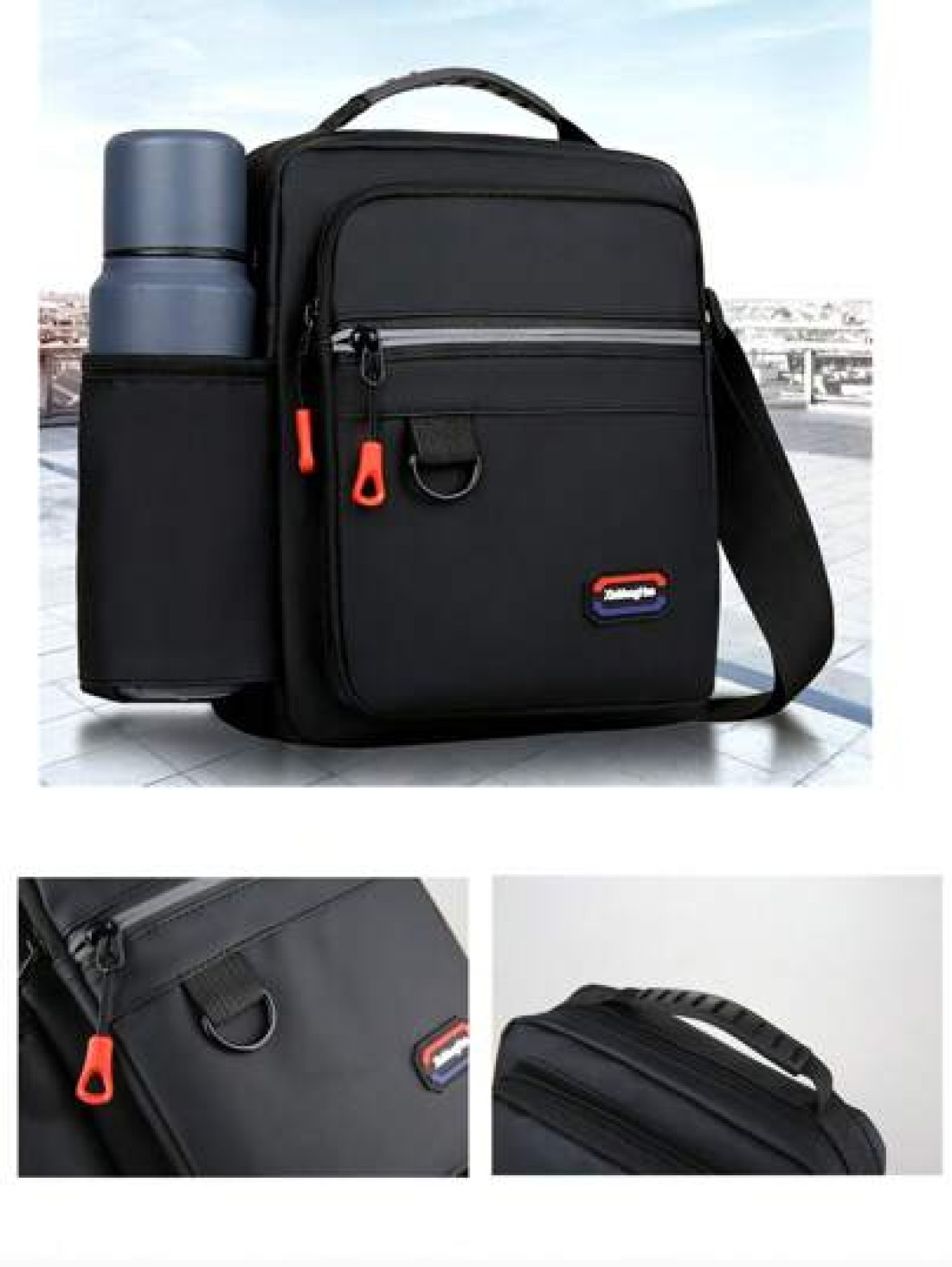 Multi Pocket Fashion Casual Outdoor Travel Backpack With Water Bottle Holder Reflective Stripe Soft For Men Fits Tablet Power Bank Wallet Umbrella