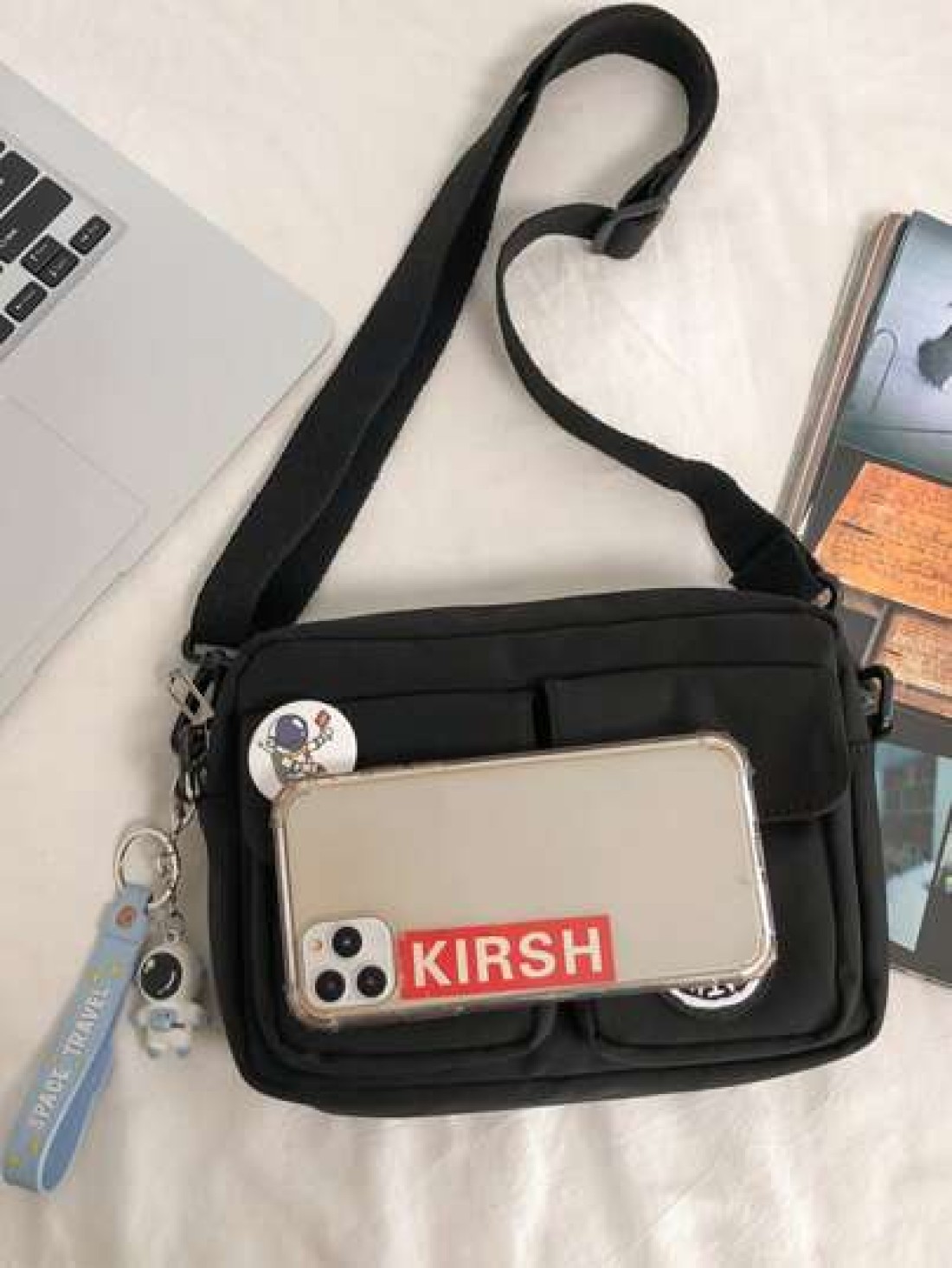 High School Students University Freshman Multifunctional Sling Bag Shoulder Bag Casual Bag Men Cartoon Decor Crossbody Bag Handbag Schoolbag For Travel College Outdoors Sports Commute Nylon Dorm Schoo