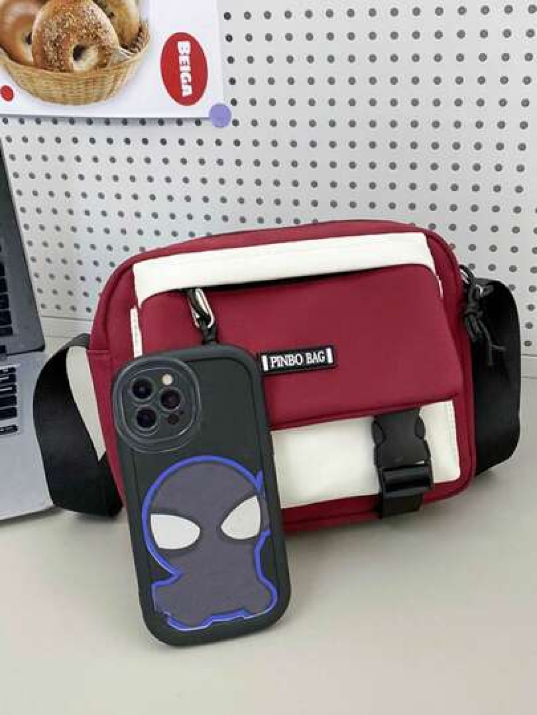Black Small Square Bags Daily Supplies Bookbags Crossbody Bags Sports Bags High School Students College Students Travel Bags