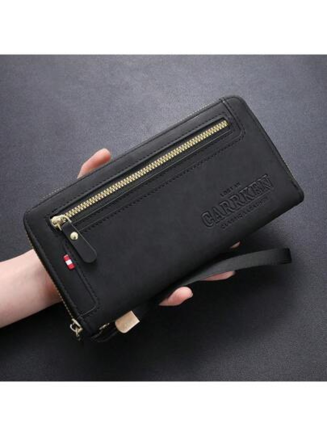 CarrKen 1pc Men s Essential Casual Zipper Handbag Large Capacity Phone Wallet With Multiple Pockets Card Slots Gift For Boyfriend Father Son