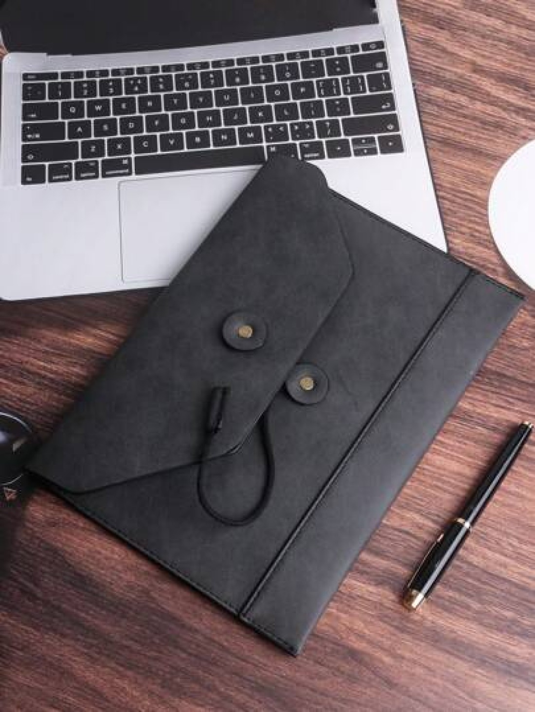 KAIDUCH PU Leather Computer Sleeve Ipad Laptop Bag Large Capacity A4 File Document Organizer Briefcase Business Casual Portfolio