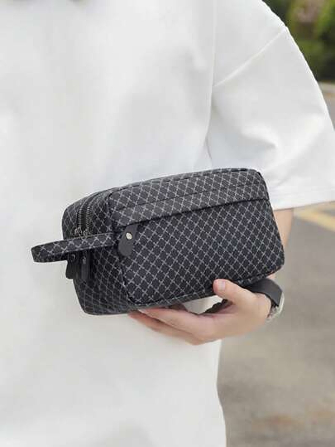 1pc 9 8in 5 5in 3 6in Fashion Men s Clutch Bag Wristlet Bag Multi Pocket Lightweight Water Resistant And Scratch Resistant Material Suitable For Work Travel Casual Chic Black Color