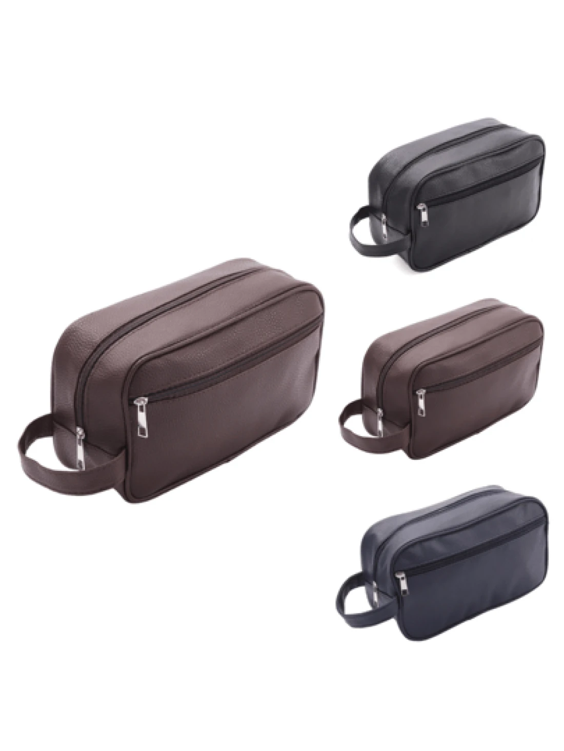 Men Waterproof Travel Toiletries Storage Bag PVC Lychee Pattern Cosmetic Bag Portable Makeup Organizer Male Zipper Handbags