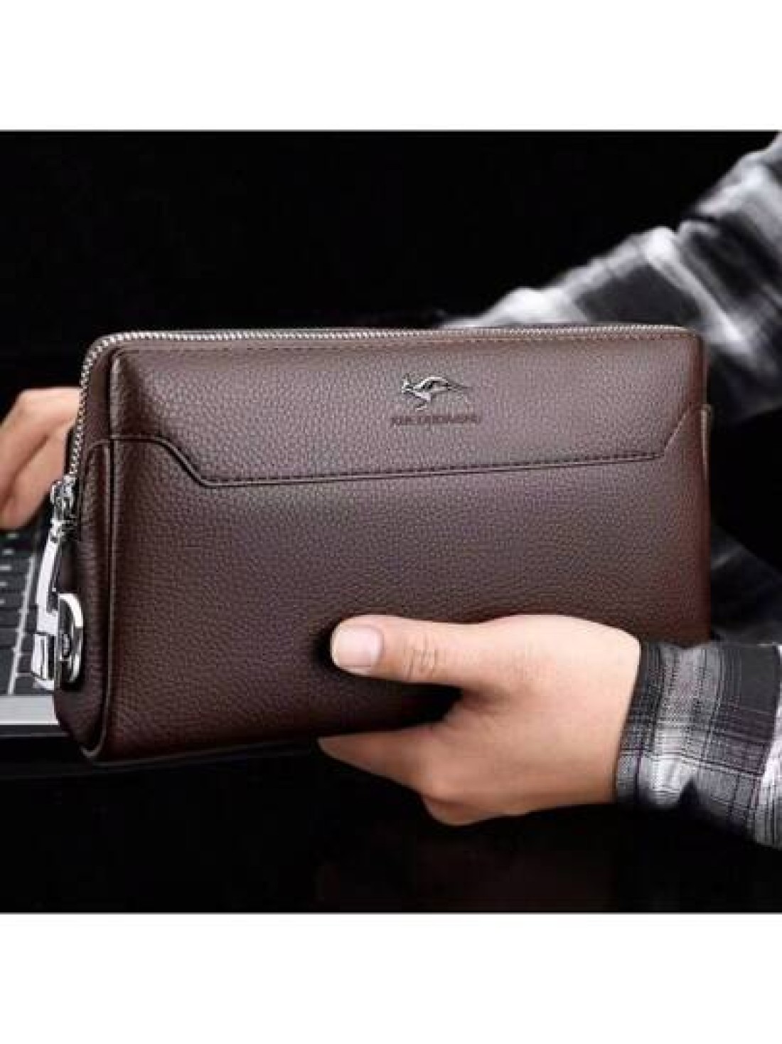 Large Men s Leather Long Wallet Handbag For Travel Passport Business Mobile Phone Credit Card Anti Theft Password Lock Casual Clutch Christmas Gifts Winter Christmas Men Bag Bag For Men Men Wallet Han
