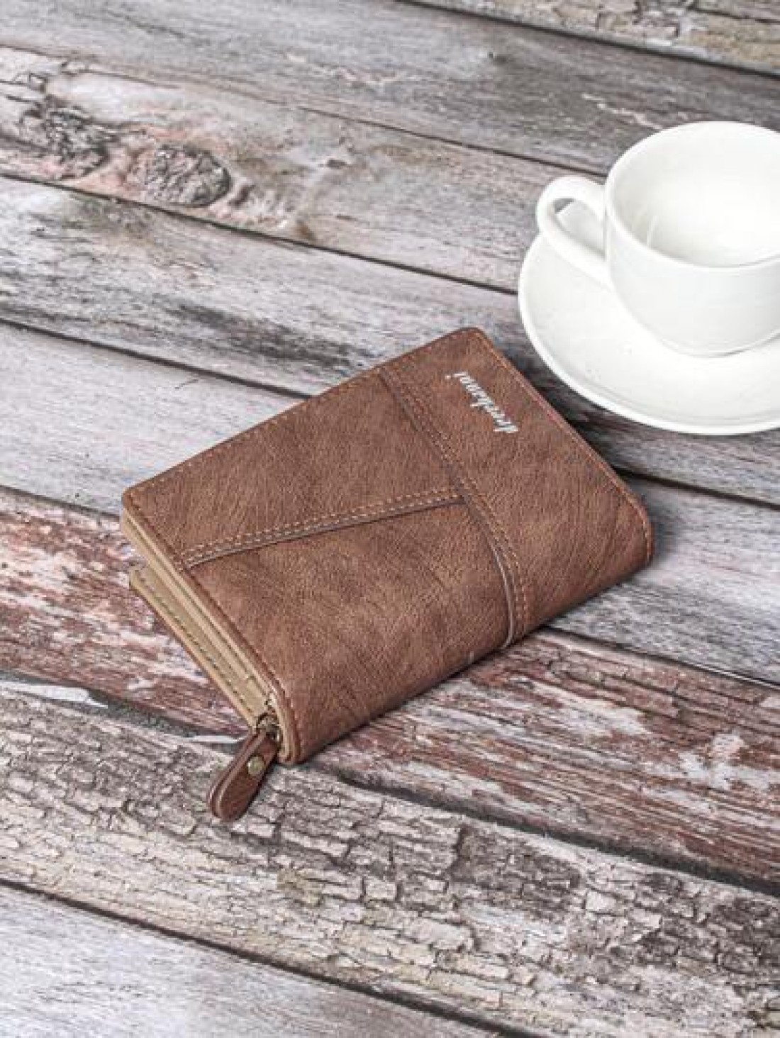 Men s Retro Matte Criss Cross Embroidery Short Wallet With Zipper Closure And Brown Thread Detail Men Clutch Bag For Travel Stuff Large Capacity Anti Theft Lightweight Hand Bag Men Wallet Winter Purse