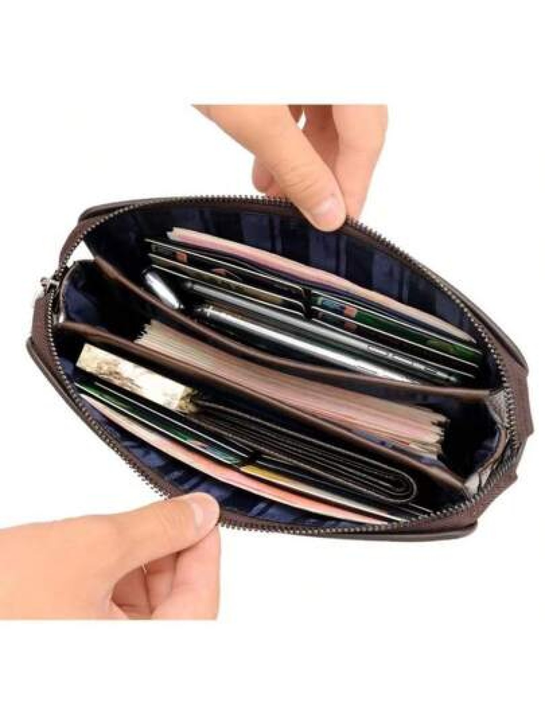 Genuine Leather Clutch Wallet Business Password Lock Wallet Anti Theft Handbag Wallet Phone Stand Briefcase Travel Bag Coffee Color Gifts Fall Christmas Scream Men Bag Men Wallet Hand Bag Men Coin Pur