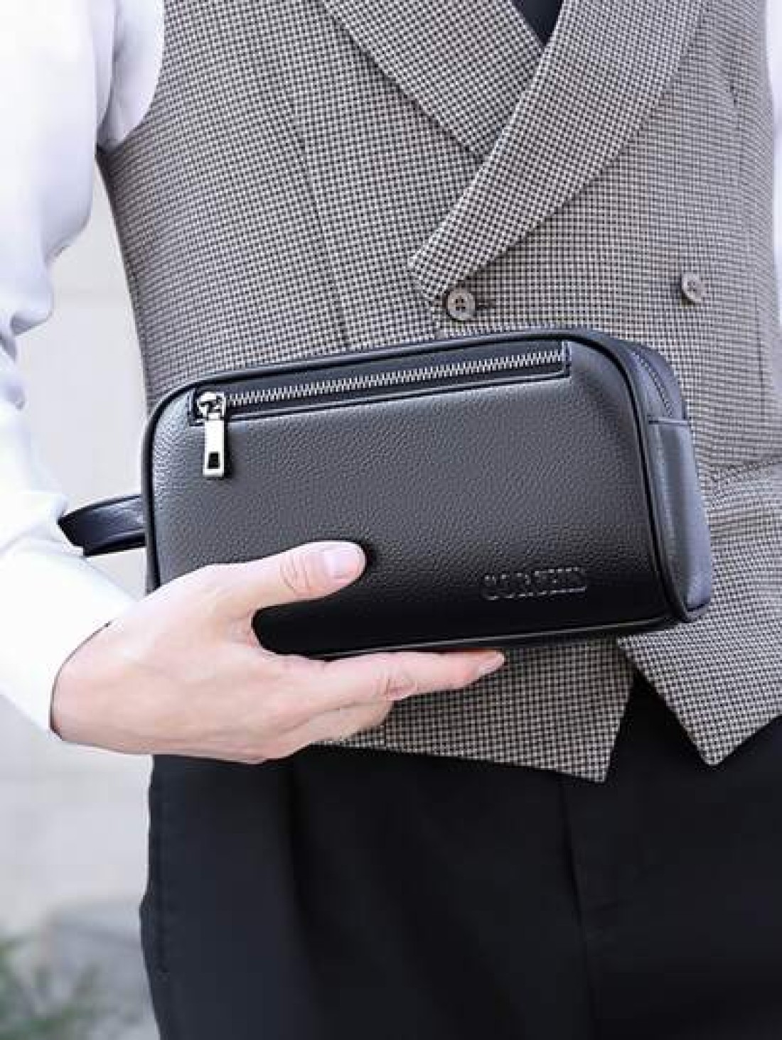 gorchis High End Men s Clutch Bag With Multiple Pockets Business Casual Handbag With Large Capacity Handheld Bag For Men For Books Multi Functional Toiletry Bag Fashionable Handbag Student Outdoor Han