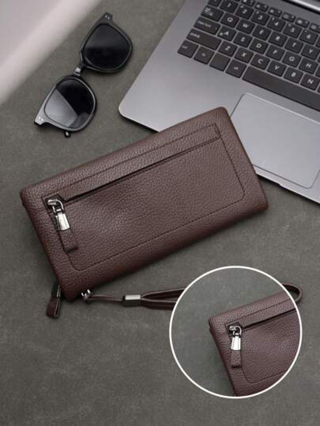HOVI S Fashionable Minimalist Long Wallet Zipper Wallet Multi Functional Business Portable Multi Card Slots Phone Bag Clutch Purse Young People Coin Purse Card Holder Men Women Wallets Unisex Clutch
