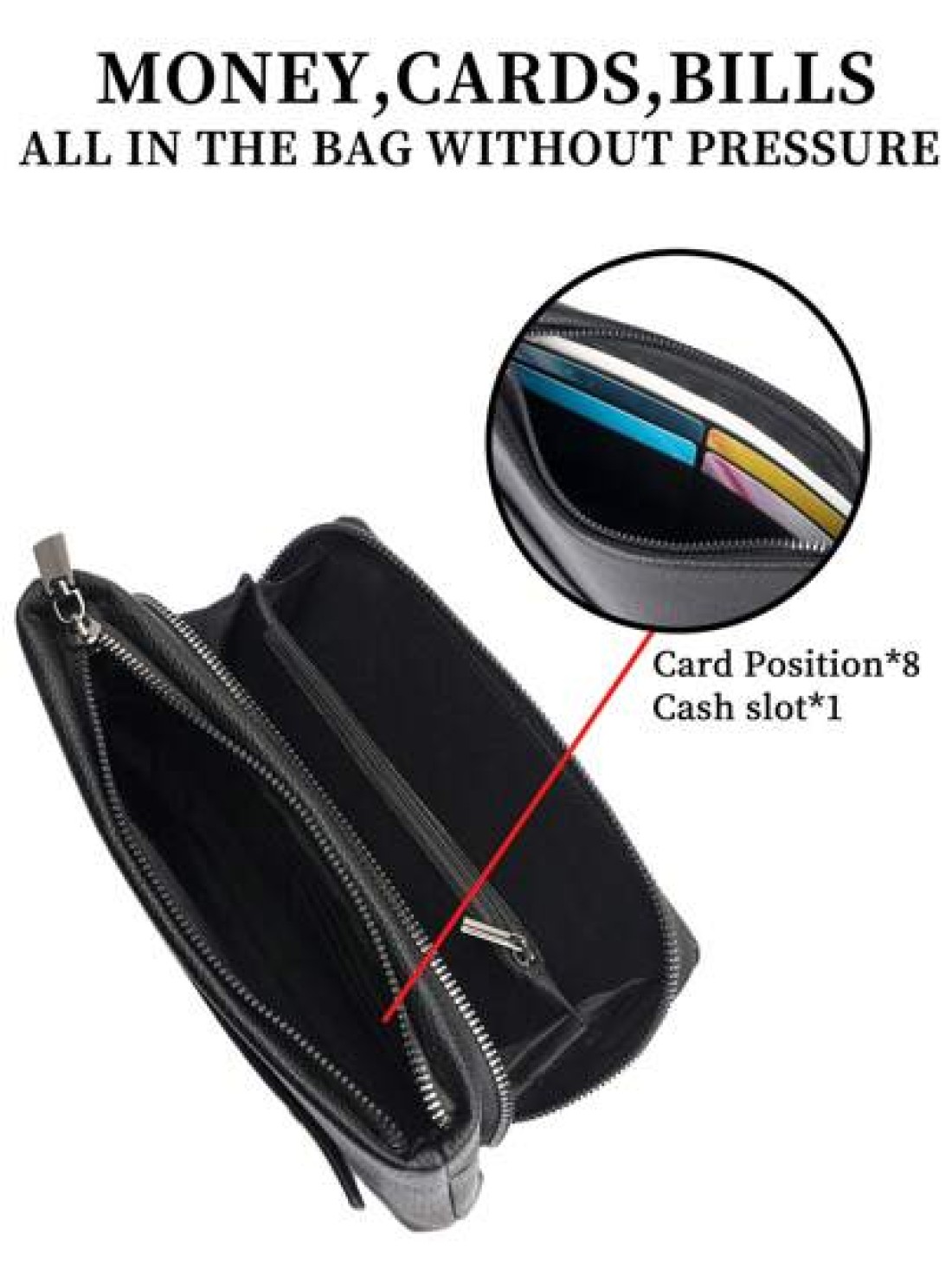 HOVI S Classic Solid Color Retro Clutch Bag Simple Business Large Capacity Lightweight Waterproof Daily Commuting Mobile Phone Bag Man Bag Students Travel Winter Holiday Wash Bag Old Money Multi Card