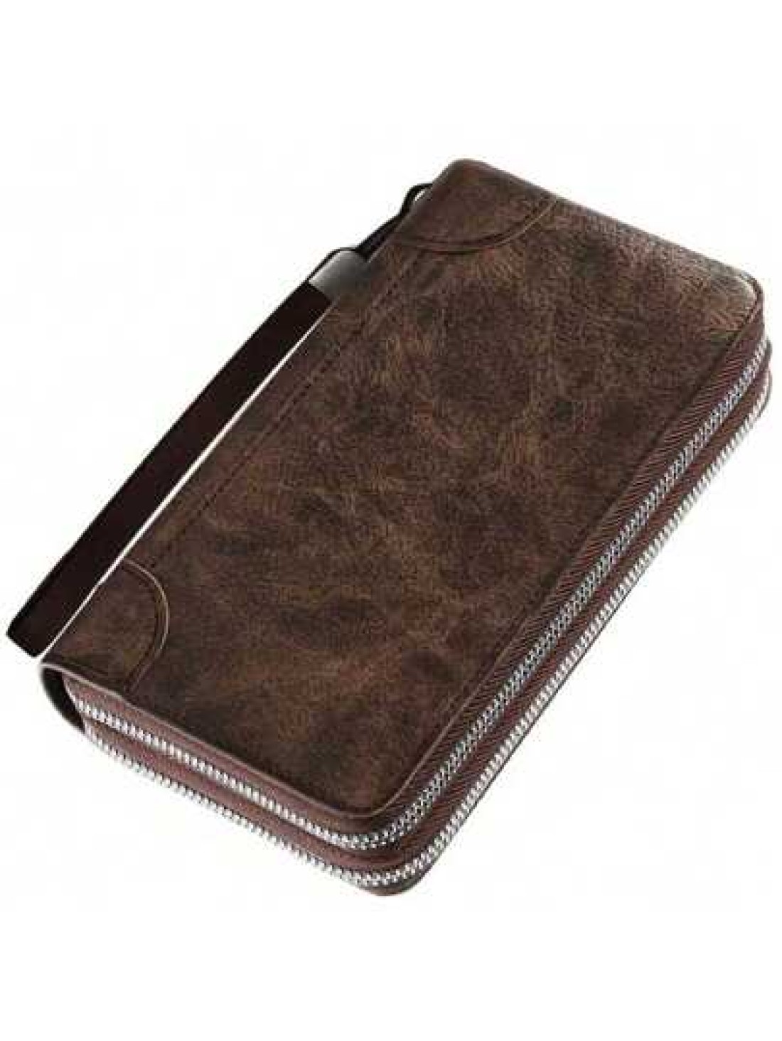 Hot New Retro Large PU Leather Wallet Double Zipper Clutch Long Leather Phone Purse Business Hand Clutch Bag Card Holder Travel Must Haves Wristlet Wallet Purse Essential Items Men Christmas Gifts Gif