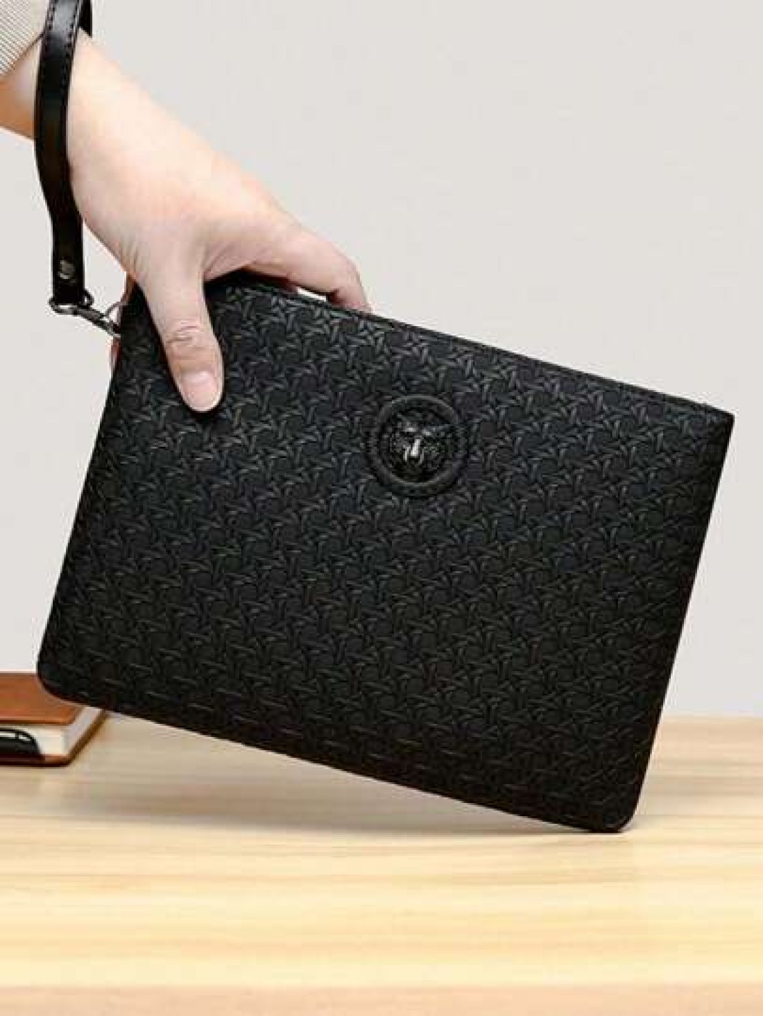 Men s Clutch Bag Men s Handbag Men s Wrist Bag Men s Toilet Bag Large Capacity Waterproof Lightweight Suitable For College Business Travel PU Leather Retro Simple Washing Bag Old Money Summer Back To