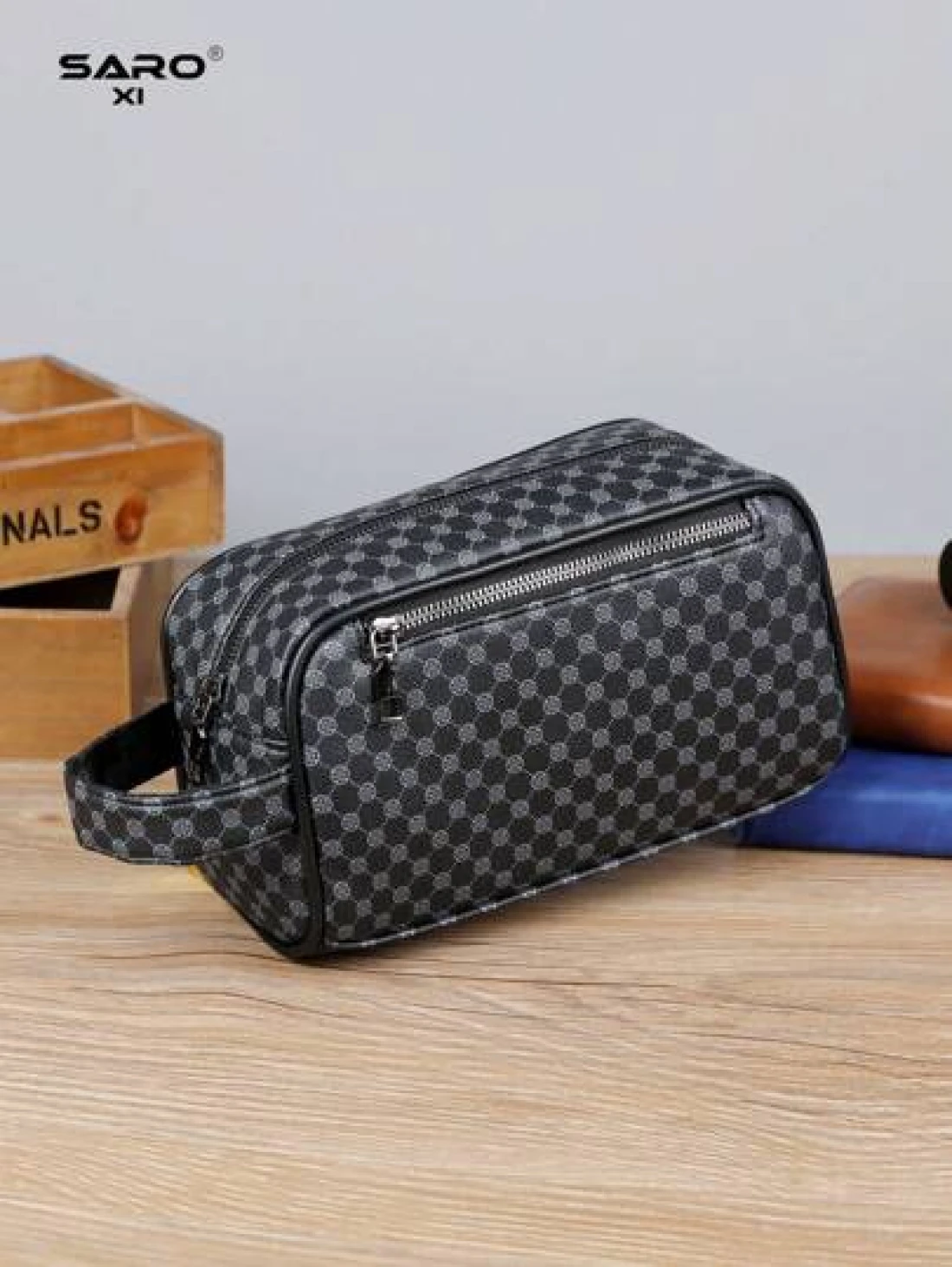 saroxi Men s Large Capacity Fashion Casual Outdoor Travel Hand Wrist Pouch Big Storage Portable High End Simple And Stylish Suitable For Office Gift For Young People Students Men Bag Gifts For Men Chr