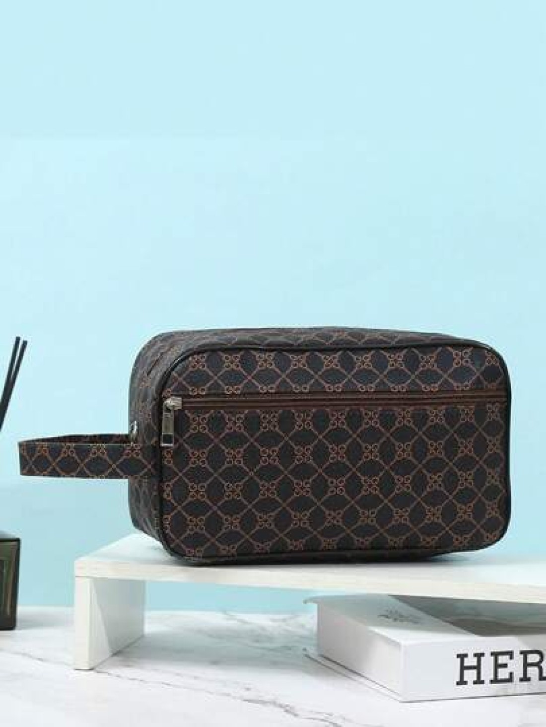 Men Fashion PU Leather Solid Color Phone Small Purse Clutch Hand Bag Wristlet Work Weekend Travel Camping Summer Gym Vacation Holiday Toiletry Water Proof Carry On Casual Business Black Personalized G