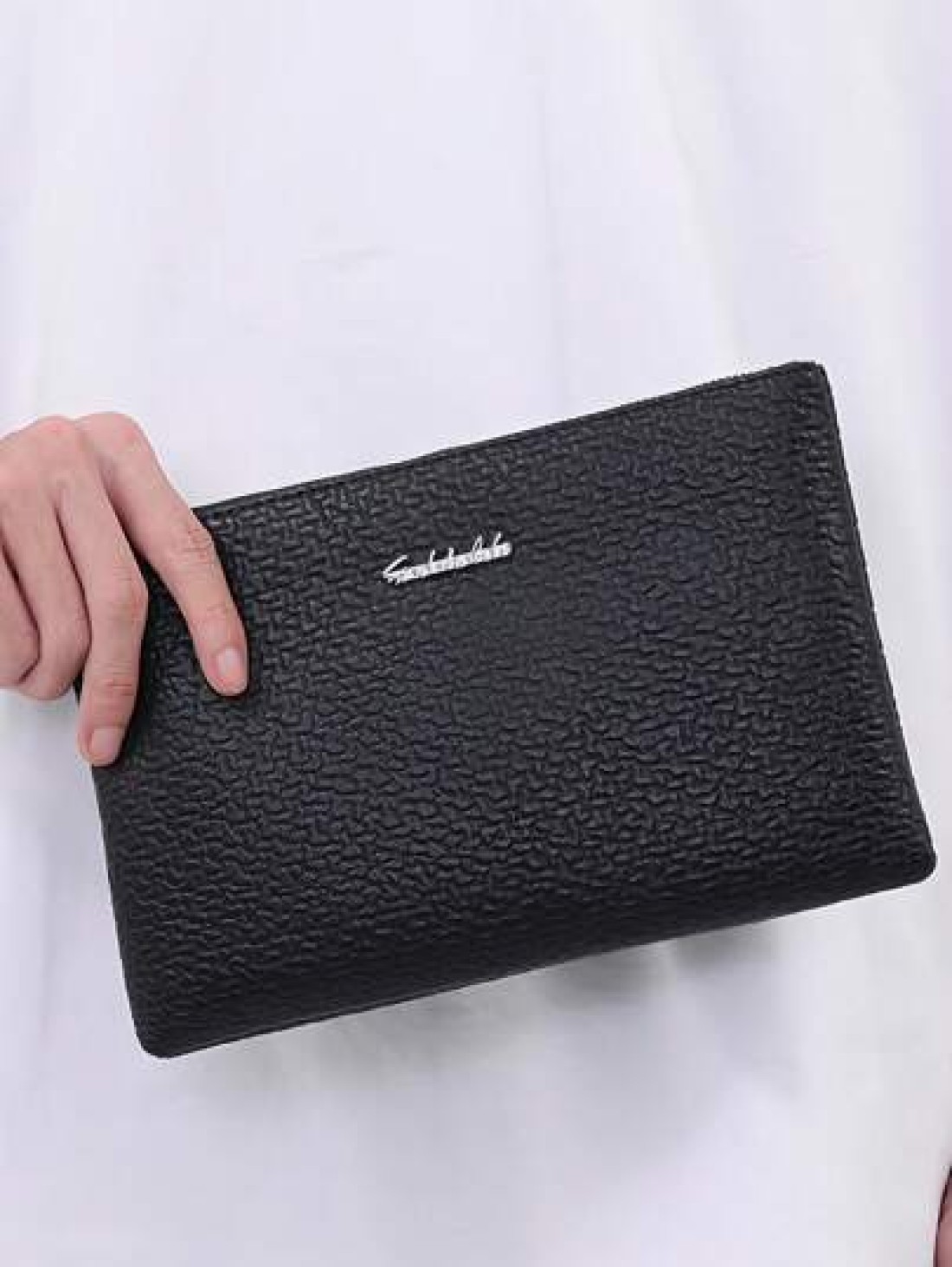 Men s Fashion Stylish Simple Litchi Pattern Clutch