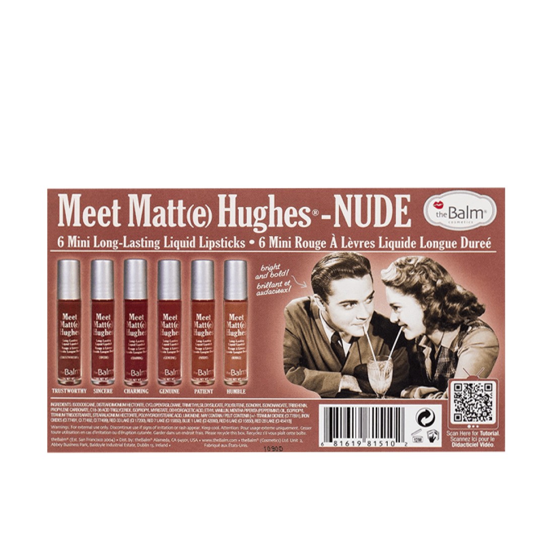 theBalm Meet Matte(e)Hughes Set of 6 Mini Lipsticks - Nude