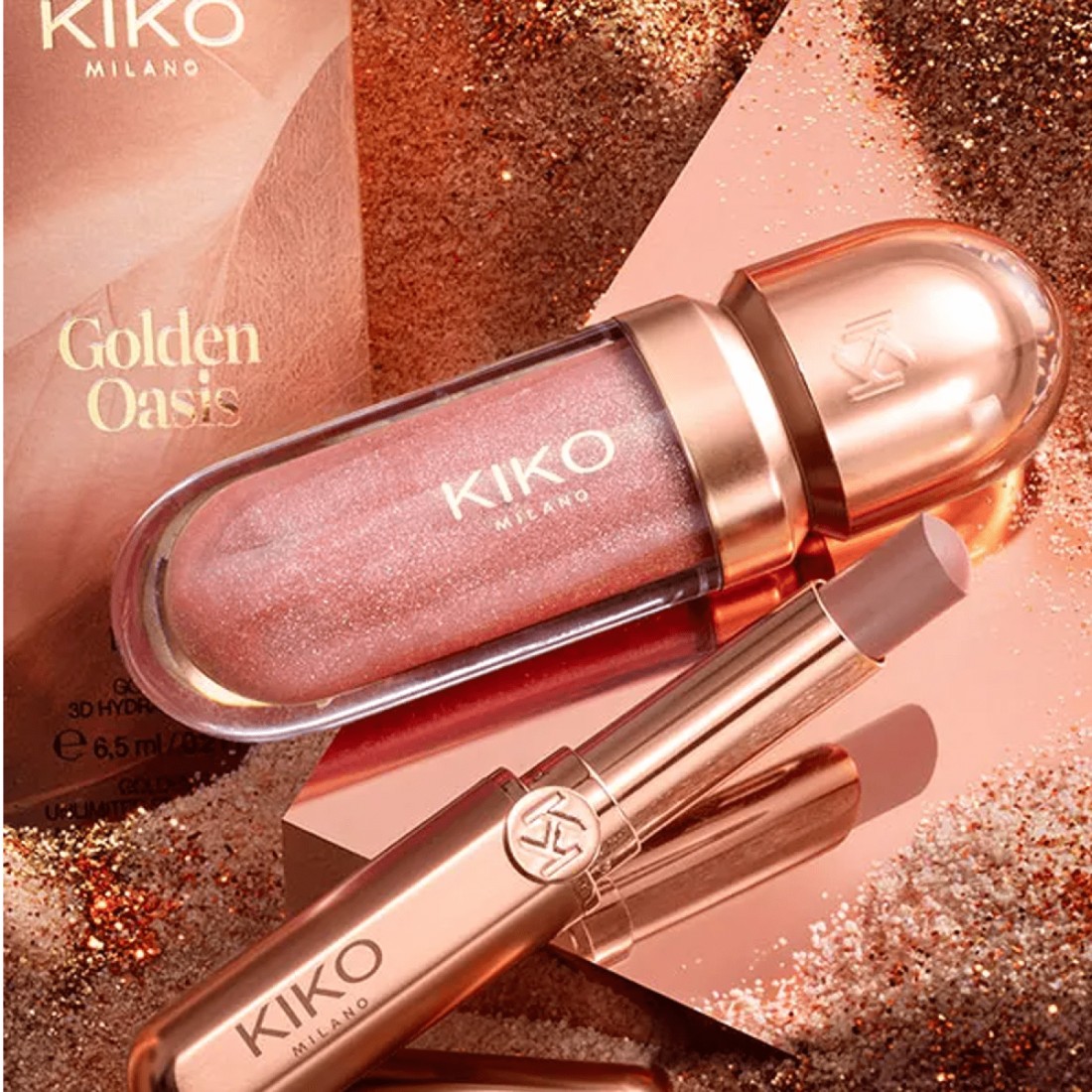 KIKO Golden Oasis Cheeks & Lips Beauty Kit - 2 Pieces