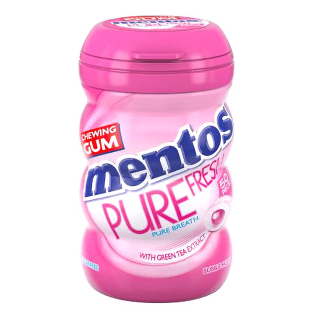 Mentos Pure Fresh Sugar Free Bubble Fresh Flavour Chewing Gum Bottles, 87.5g Pack of 6