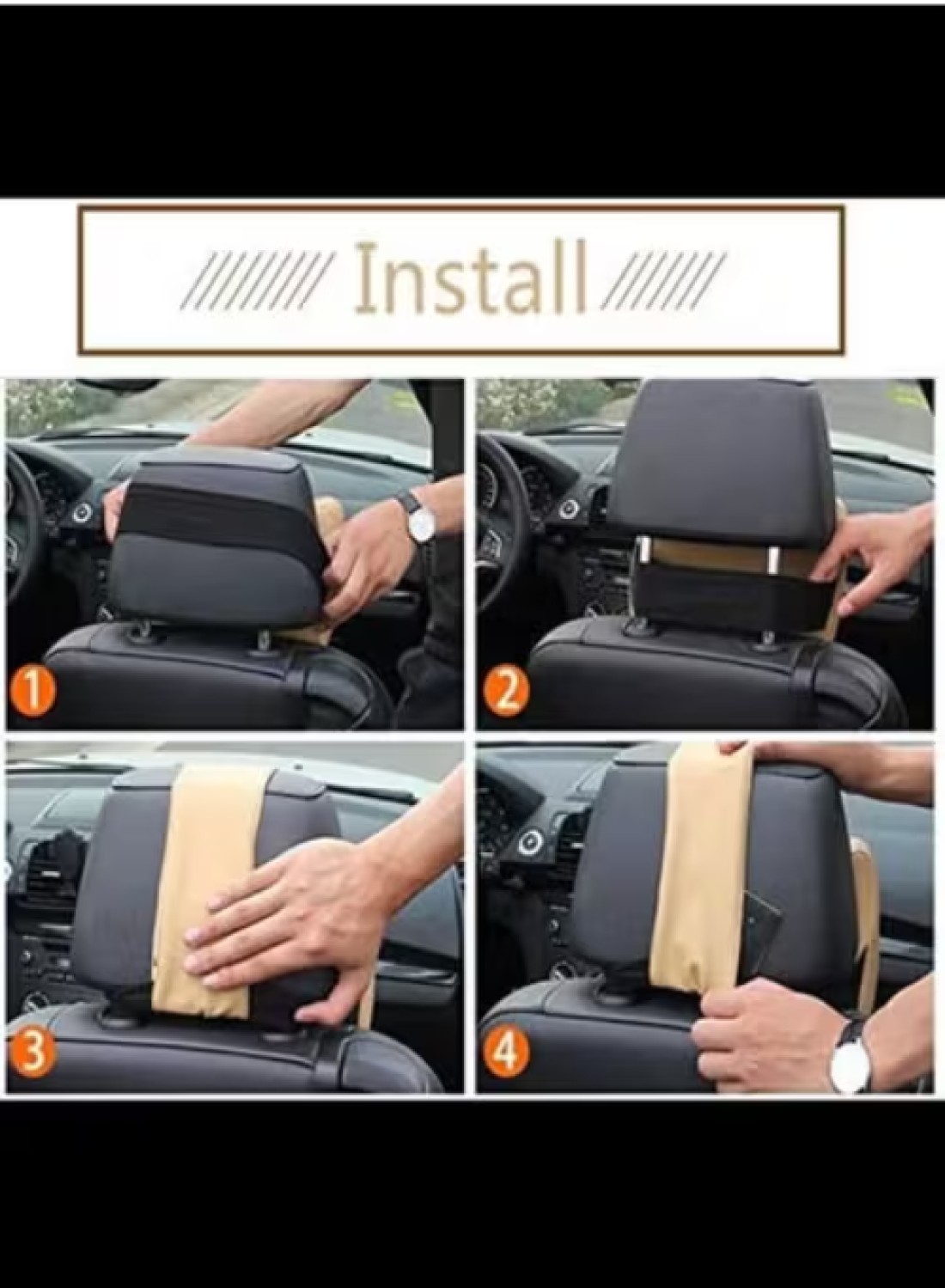 Radiotronics Car Seat Headrest Pad Memory Foam Pillow Head Neck Support Soft Cushion