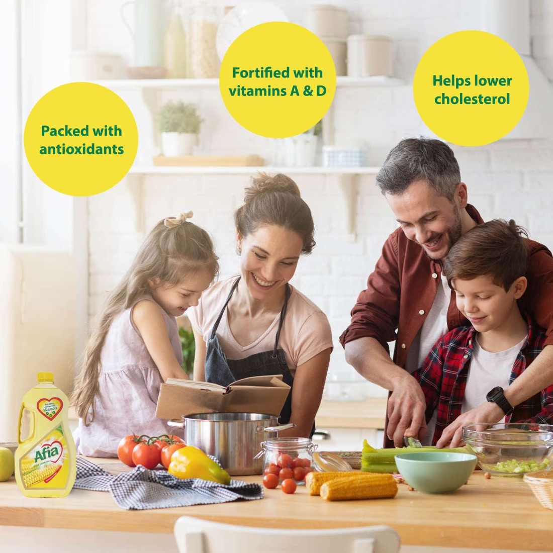 Afia Pure Corn Oil Enriched with Vitamins A, D and E Bottle, 2.9L