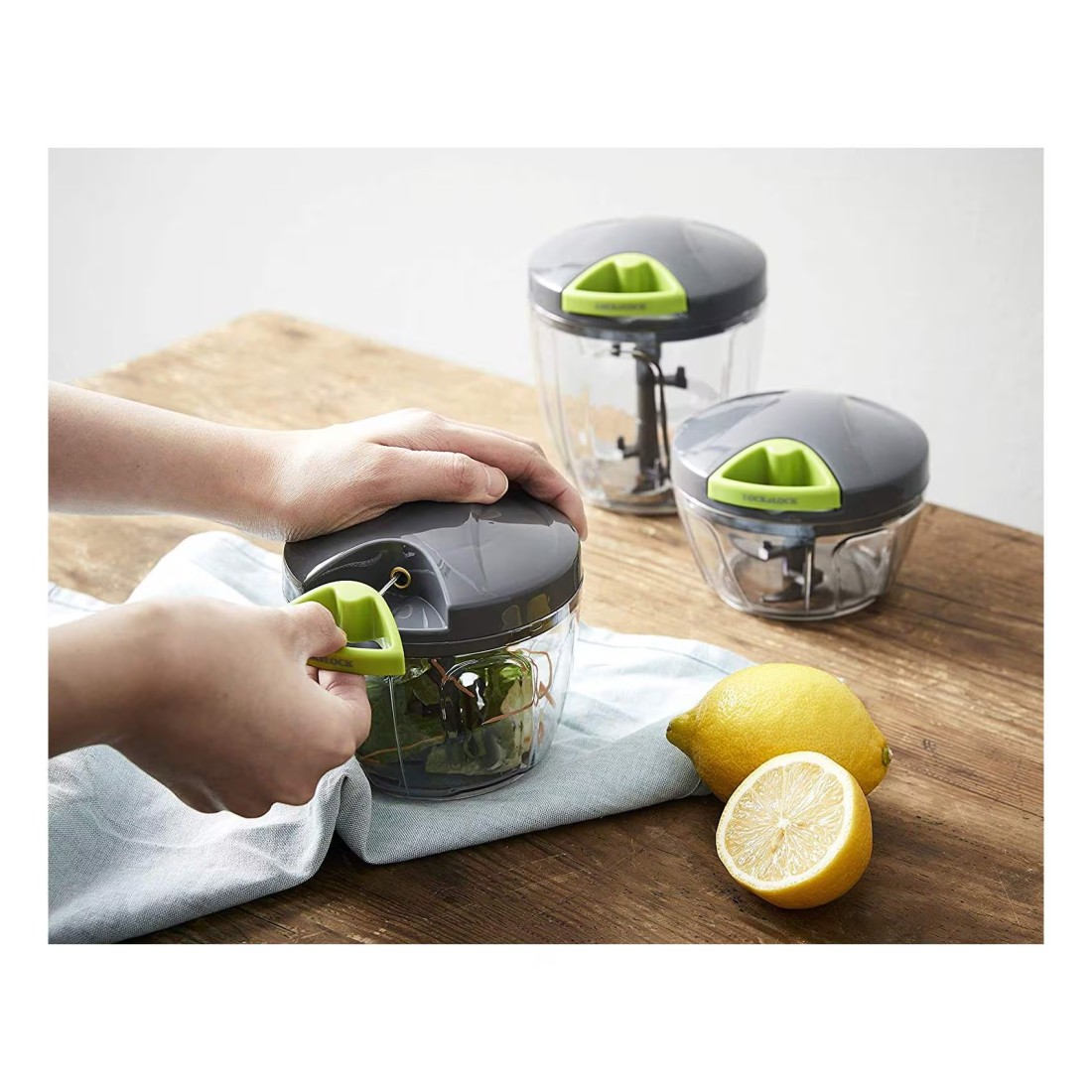 Lock &amp; Lock Quick Chopper With 5 Stainless Steel Blades Large Grey 900ml