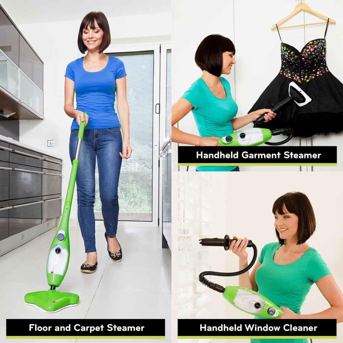 Steam Mop &amp; Handheld Steam Cleaner, 10-in-1 Multipurpose Floor Steamer for Hardwood, Tile, Grout, Upholstery &amp; Carpet, Chemical-Free Deep Cleaning.