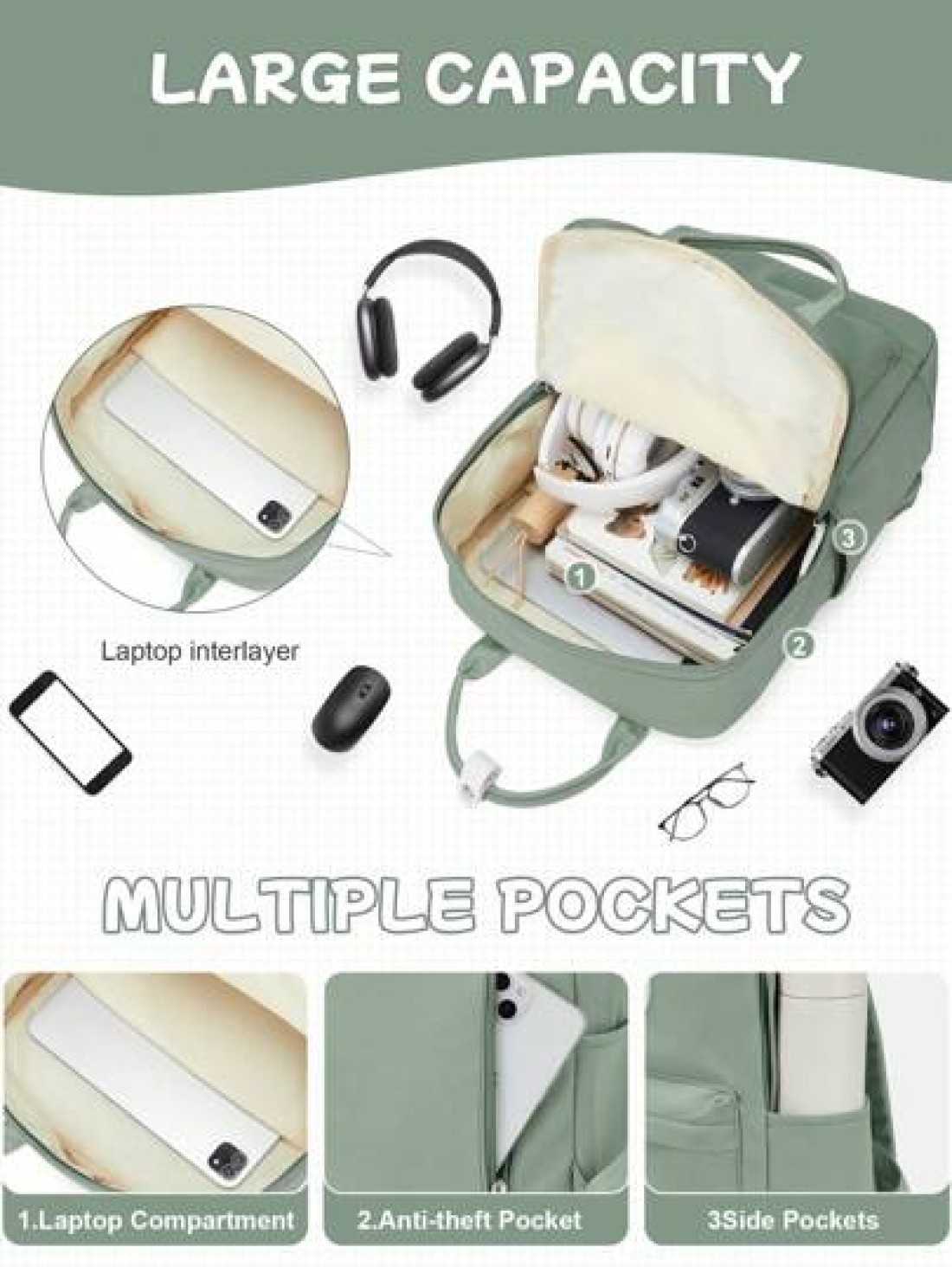 20L Simplicity School Backpack For Teenager Leisure Computer Backpack Fit 14inch Notebook 12 9inch Pad Carry On Backpack With Multi Pocket Lightweight Laptop Backpacks With Laptop Interlayer For Girl