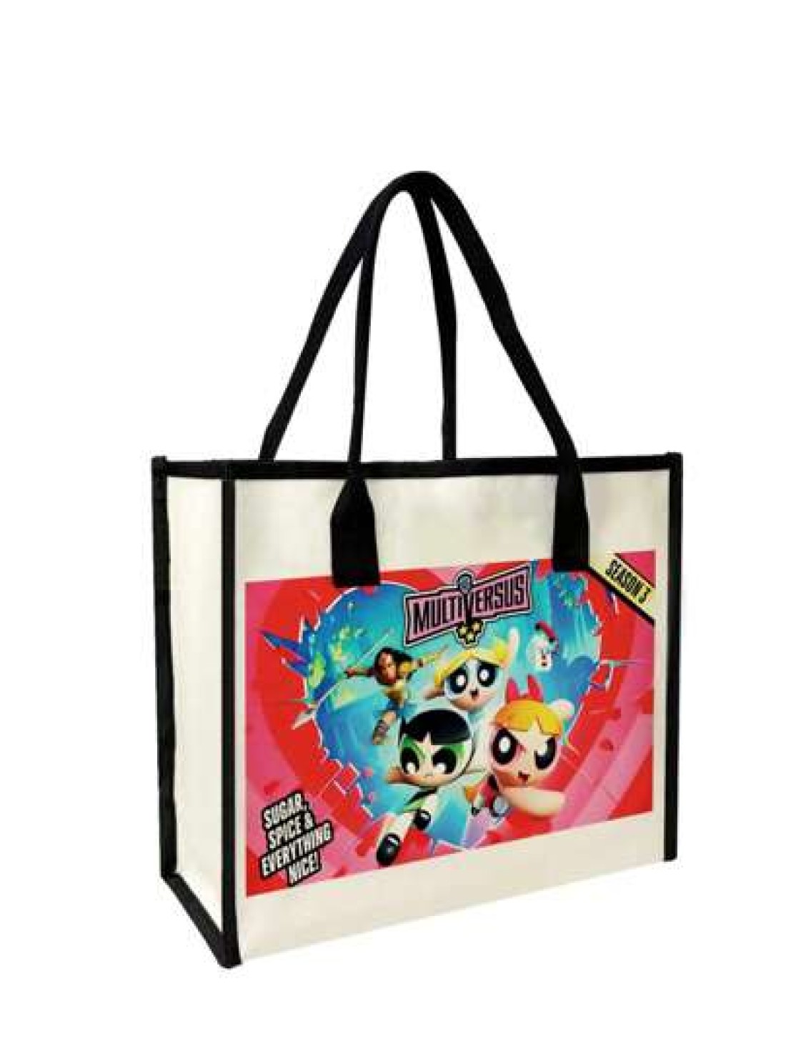 THE POWERPUFF GIRLS حقيبة القماش (توت باغ) متعددة الاستخدامات لحمل المستحضرات، الفرشاة، منتجات العناية بالبشرة، الهات