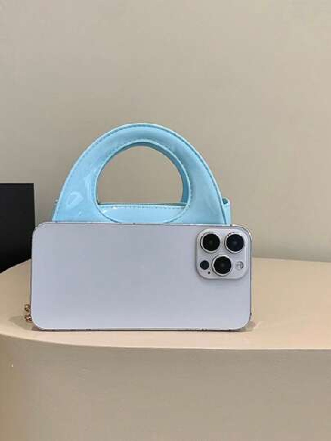1pc Spring Summer Fashion Chic Handbag Solid Color Mini Shoulder Bag With Chain Strap