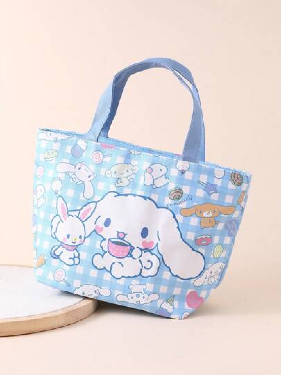 Sanrio 1 حقيبة غداء عازلة للحرارة بشكل فتاة كرتونية كيوت من ساريو، حقيبة صندوق بنتو كبيرة السعة لطالب كورومي وباش