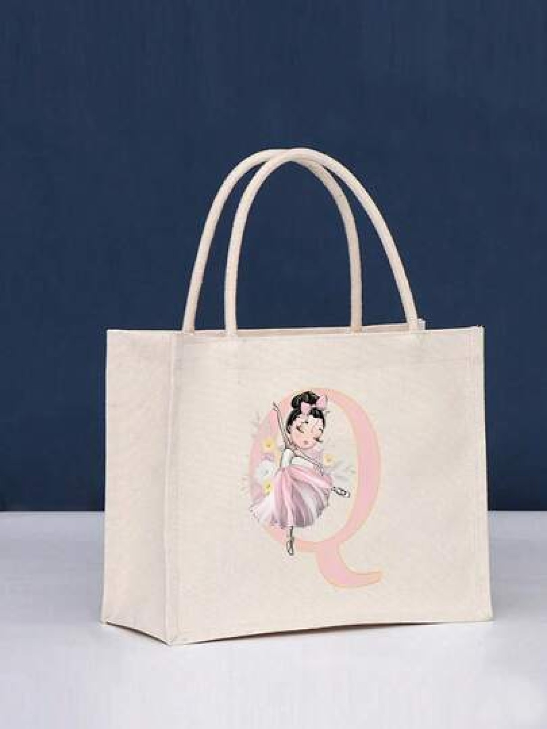 1 Piece Dancing Girl Printed Handbag Shoulder Bag Holiday Gift Bag Square Bag Storage Bag Shopping Bag Multifunctional Lightweight Daily Travel Vacation College Outdoor Shopping Supermarket Classic Si