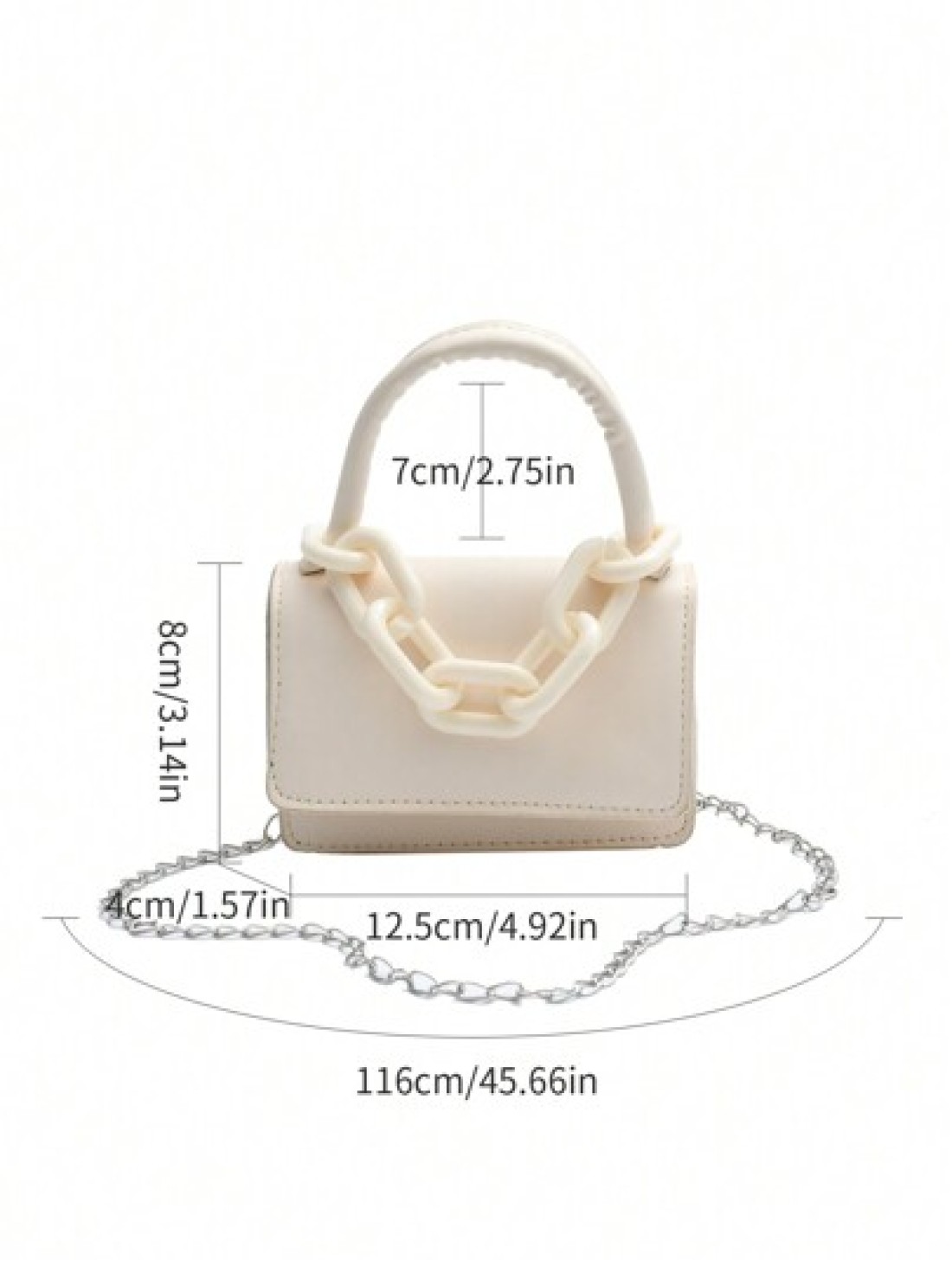 1pc Girl S Handbag Simple And Casual Fashion Style Large Capacity Lightweight Girl S Small Square Bag Solid Color Pu Leather Fabric Magnet Closed Detachable Chain Multiple Carrying Methods In One Bag