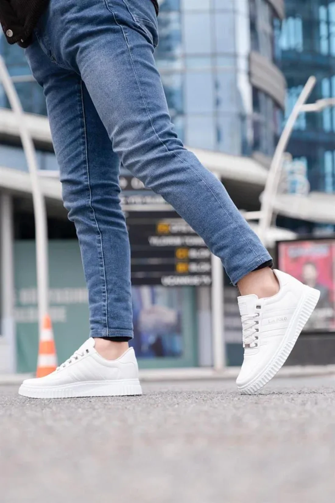 L.A Polo 109 White Color White Sole Lace Up Casual Men's Sports Shoes