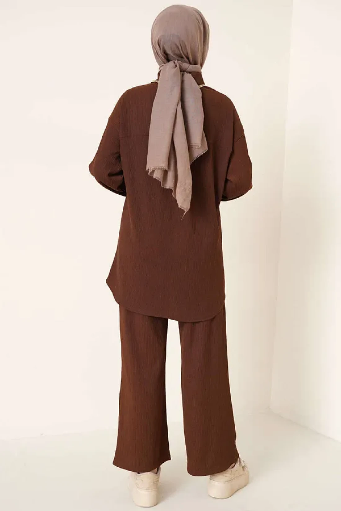 Bigdart طقم حجاب محبوك T5858 - بني