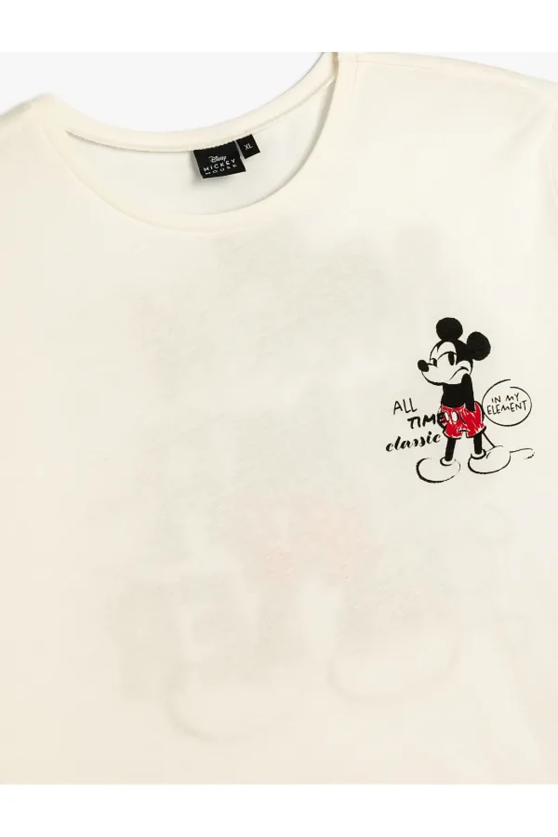 Koton Mickey Mouse Oversize Printed Licensed T-Shirt - Short Sleeve, Crew Neck