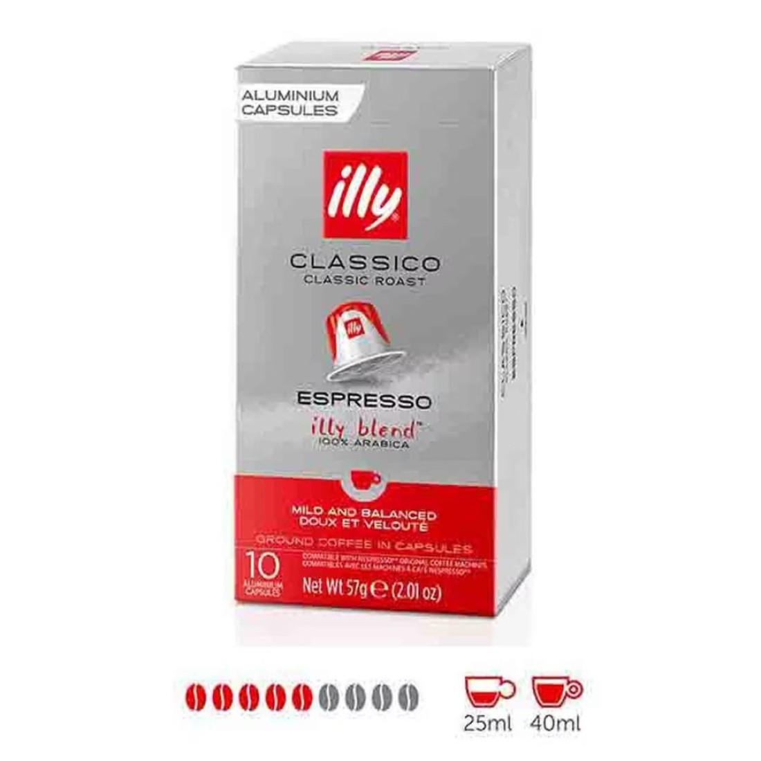 Illy Classico Classic Roast Espresso Ground Coffee 10 Capsules