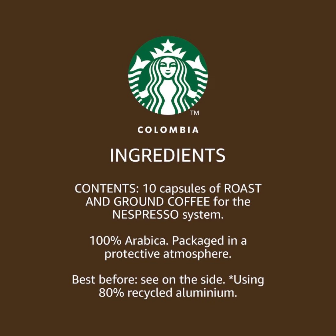 Starbucks Single Origin Colombia Coffee Capsules 10 Capsules, 57g