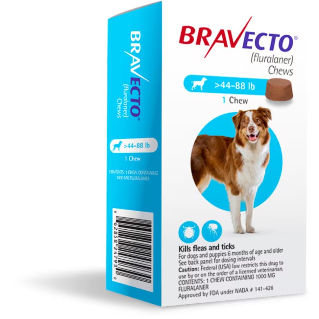 BRAVECTO Tick and Flea Chewable Tablet for dogs Pet Health Supplements 20-40 KG