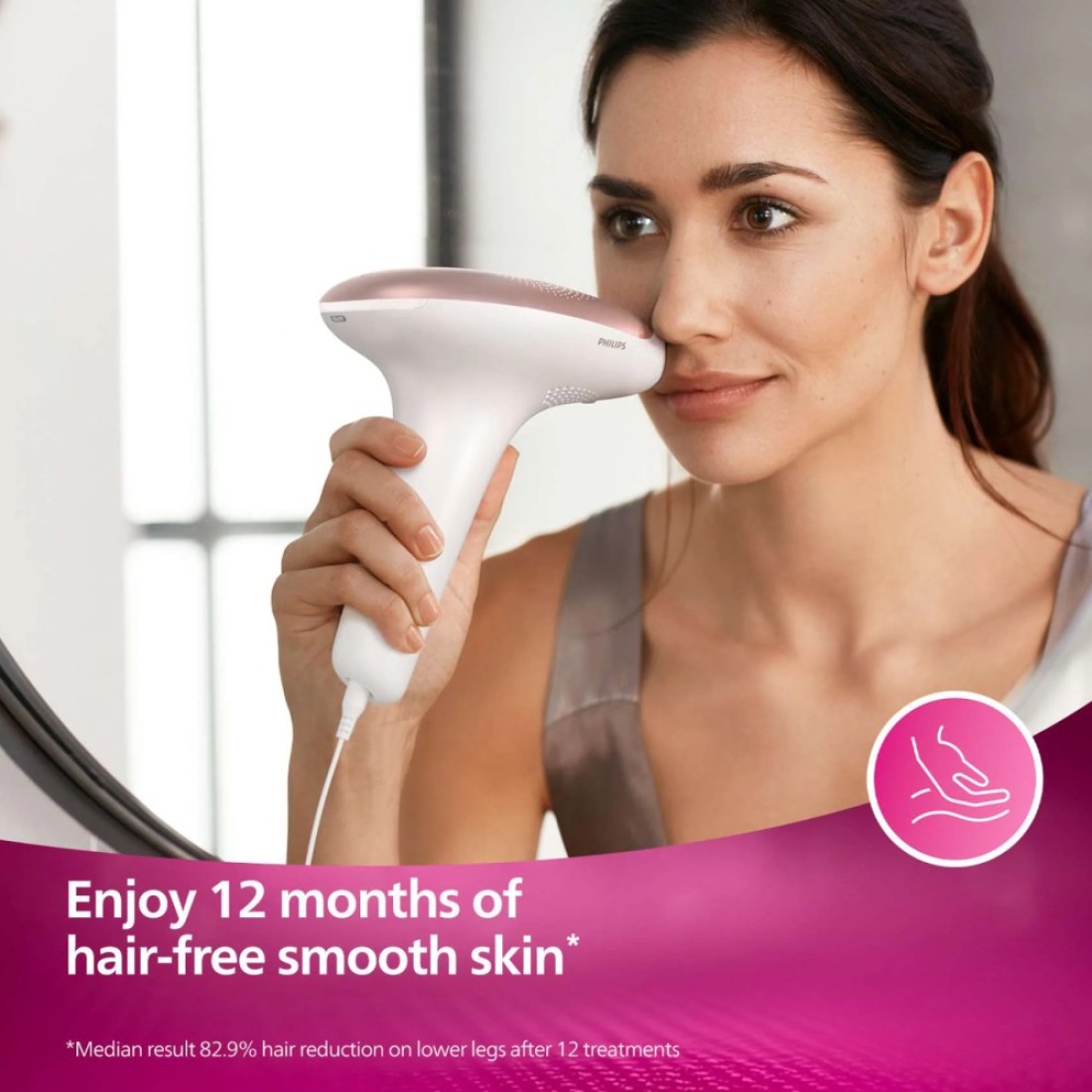 Philips Lumea IPL Hair Removal Device With 2 Attachments For Face And Body BRI921 Multicolour
