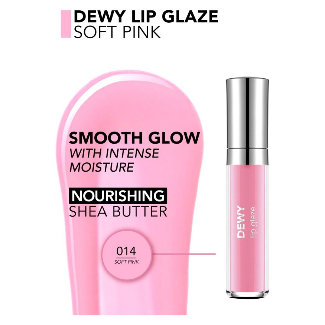 Flormar Dewy Lip Glaze Lipstick 014 Soft Pink